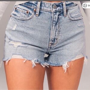Abercrombie & Fitch Light Blue The Mom Short- High Rise